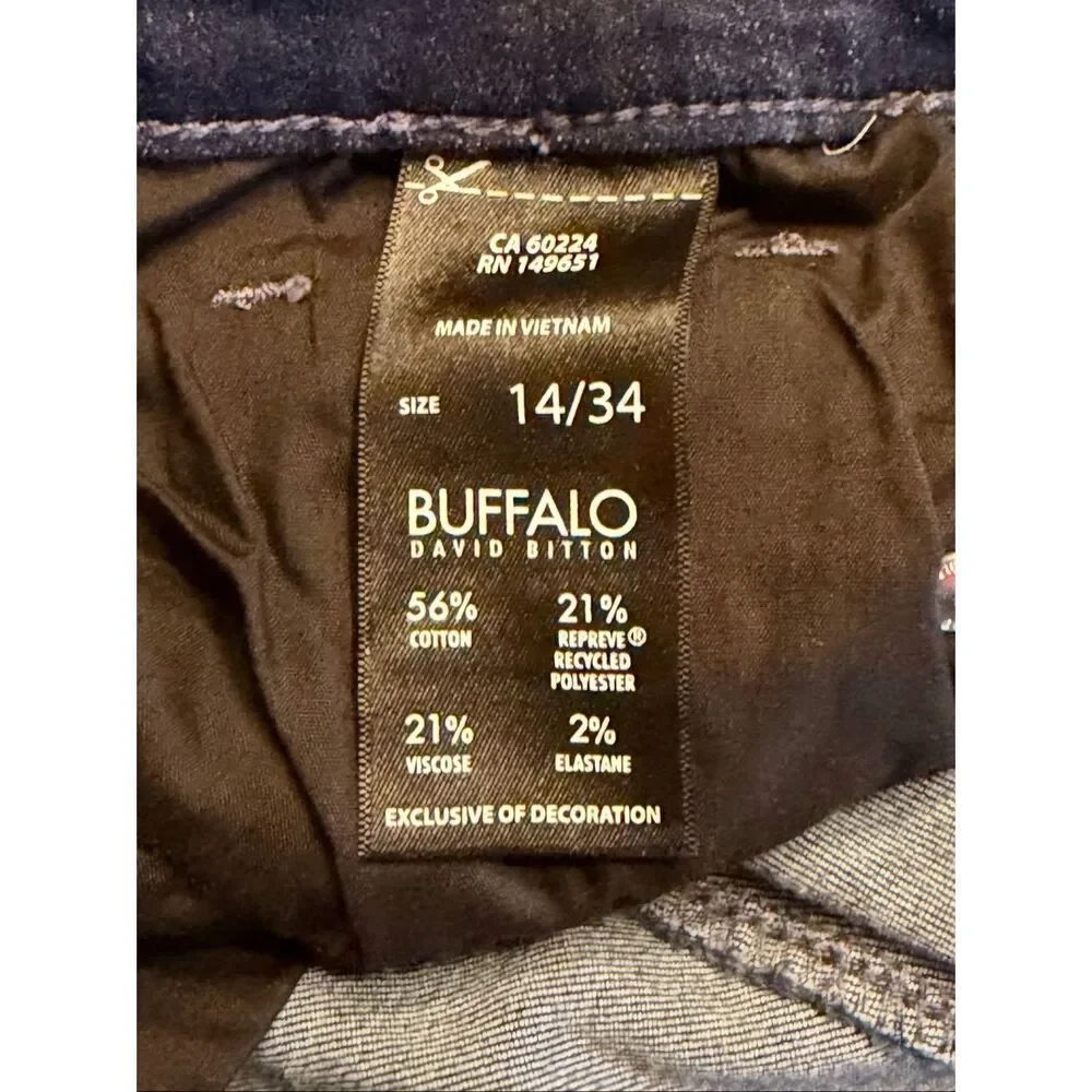 Buffalo David Bitton Dark Wash Alyssa High Rise Straight Jeans Size 14/34 (6459) - Picture 6 of 6